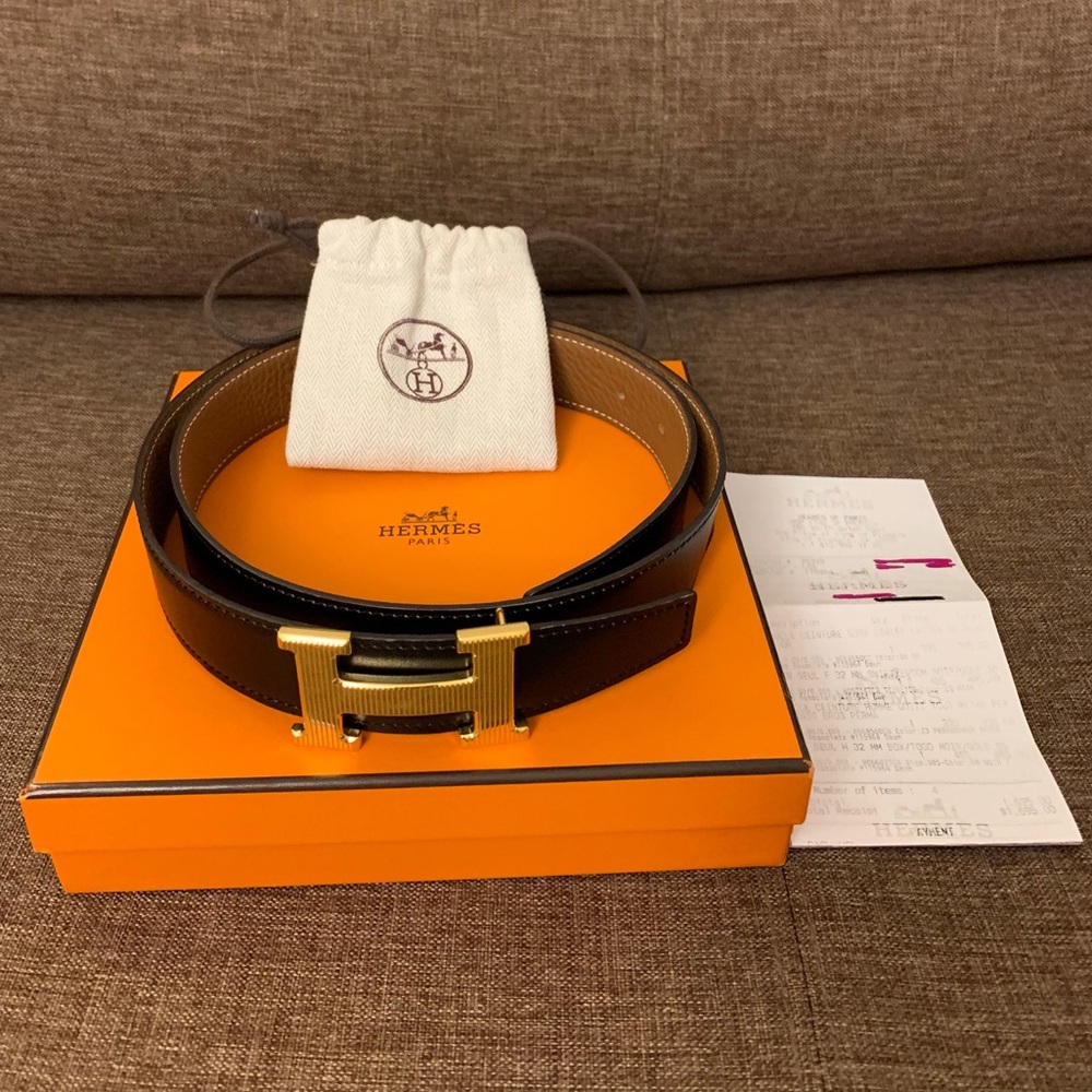 ❌SOLD Hermes reversibe belt size 85 for men
